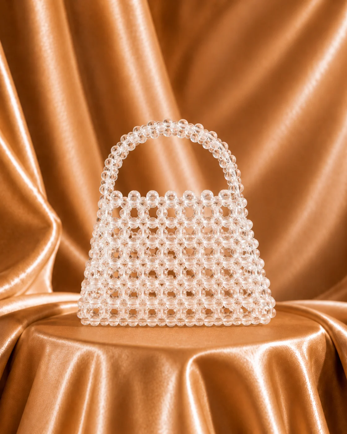 Bolso transparente de cuentas cristalinas